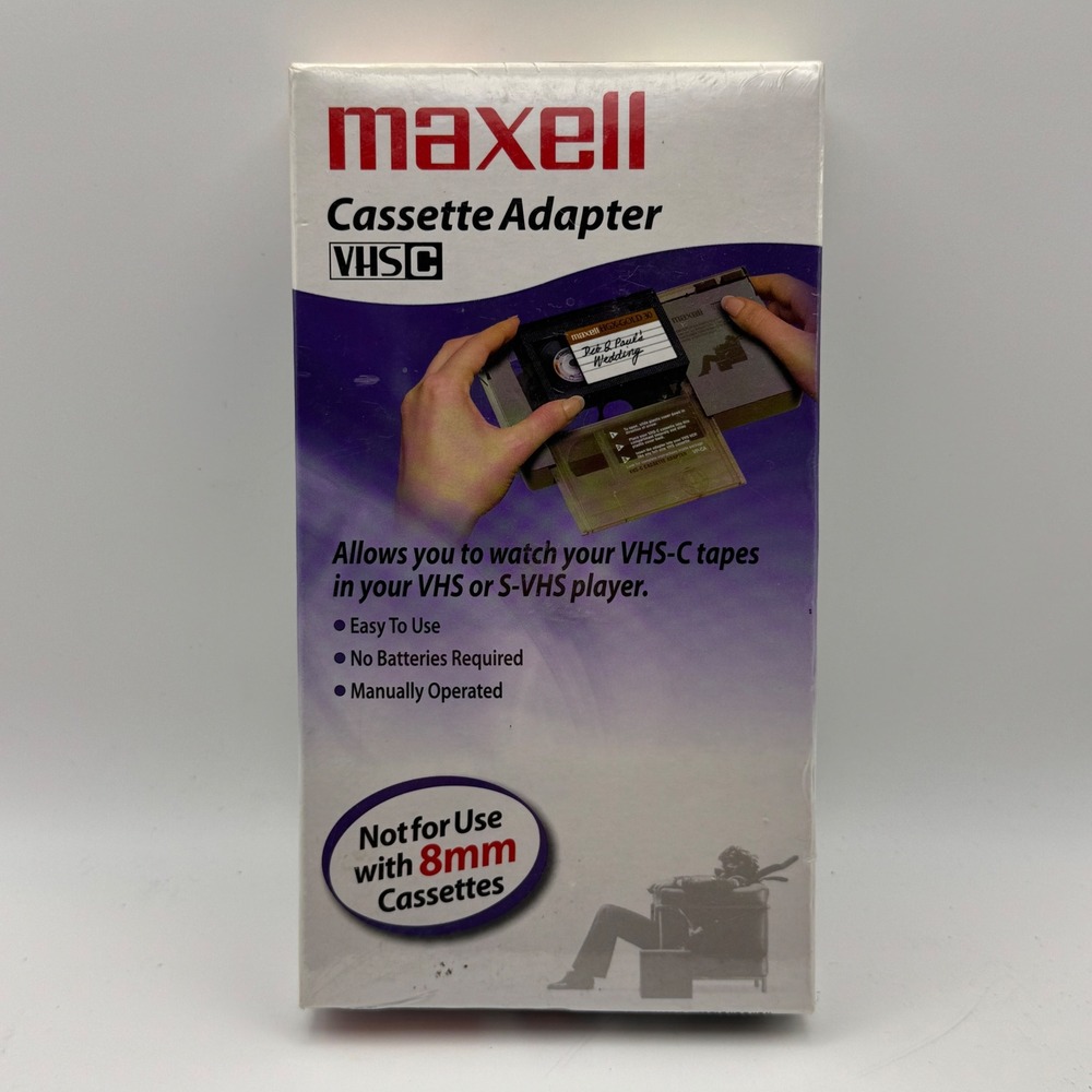 Maxell VP-CA VHS-C Cassette Adapter for VHS and‎ S-VHS VCR Players New Sealed